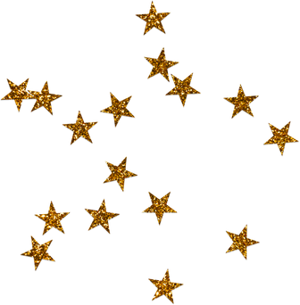 Gold Glitter Stars Decoration